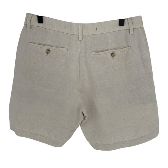Banana Republic Linen Blend Tan Chino Shorts High Rise Summer Beach Golf 30 - Picture 2 of 9